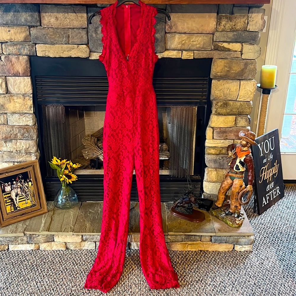 Red Lace Mess Jumper